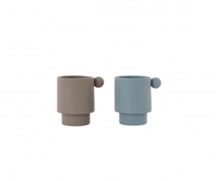 Silicon Tiny cups - blue/grey